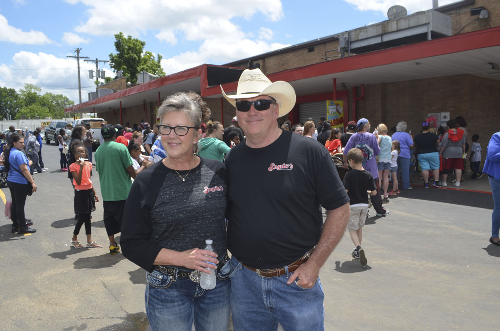 Snyder's Supermarket owners Jerry and Becky James at the Grand Re-opening on Saturday, May 28. 