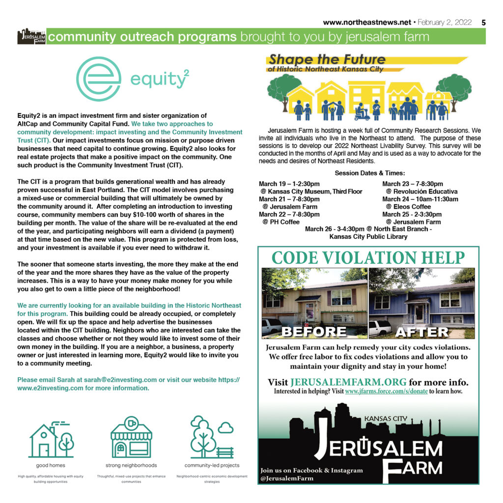 Community Outreach Programs brought to you by Jerusalem Farm