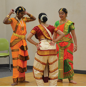 Dance. Students of Anjali Tata-Hudson's dance studio warm-up before demostrating to the crowd several traditional Indian dances. Joe Jarosz