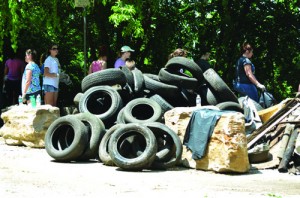 Mounds of trash were collected over the past week by members of a National Youth Conference. 