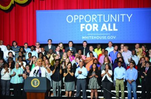 President Barack Obama visited Kansas City Wednesday to give a speech about the economy at the Uptown Theater.