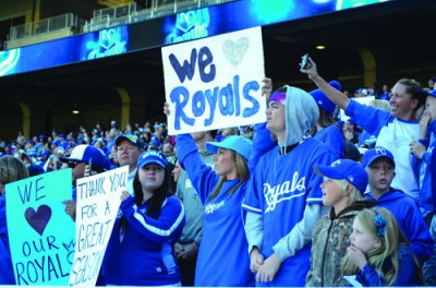 Royals fans filled almost the entire lower level during the team's fan rally.