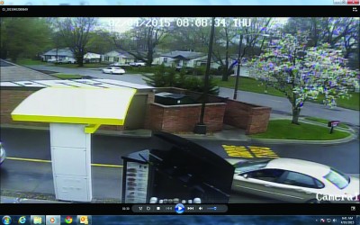 This photo, given exclusively to the Northeast News, shows a car suspected to be involved with the burglaries, at a drive-thru in Raytown. 