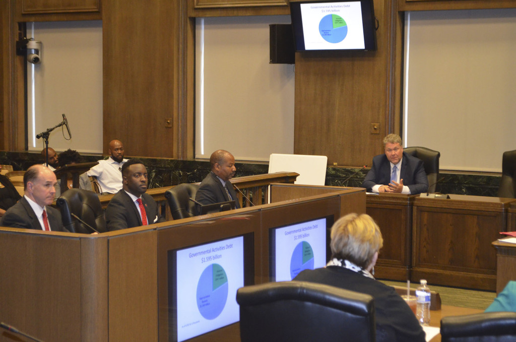 3rd District City Councilman Jermaine Reed and City Manager Troy Schulte were among those who testified on behalf of the proposed $27 million redevelopment plan for the 18th and Vine District on Wednesday, June 8 at City Hall. 
