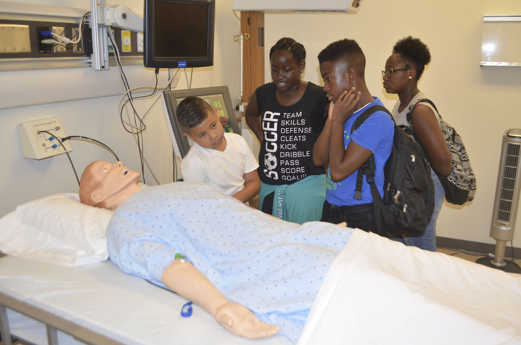 Children from the Police Athletic League came out to Kansas City University on Wednesday, July 27, to check out the Human Patient Simulation Lab.