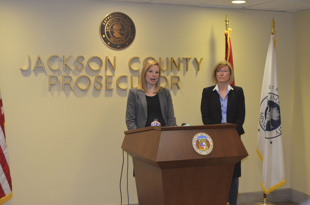 State Auditor Nicole Galloway and Jackson County Prosecutor Jean Peters Baker held a joint press conference in support of SB 176 on Tuesday, December 13. 
