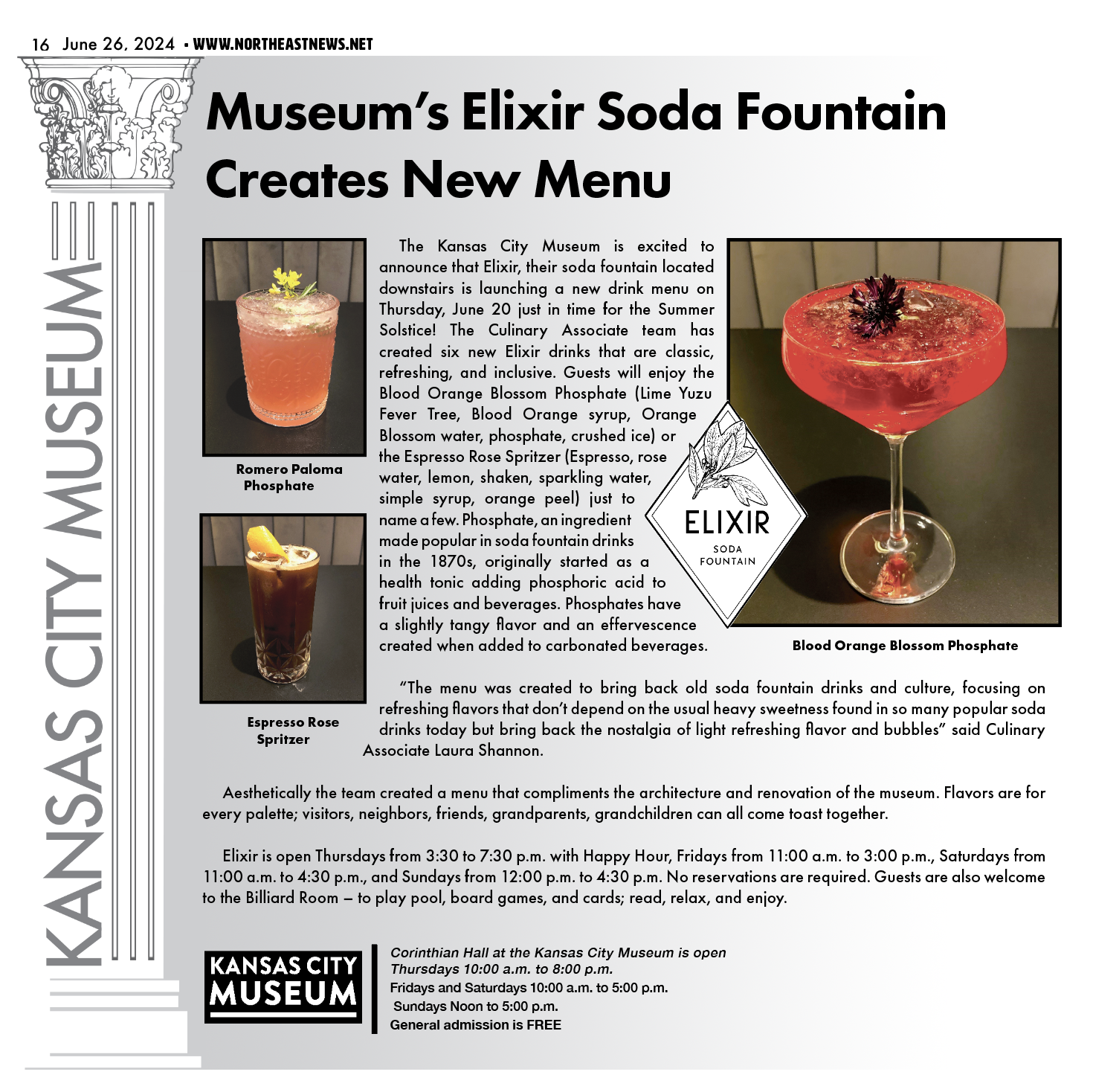 Museum’s Elixir Soda Fountain Creates New Menu